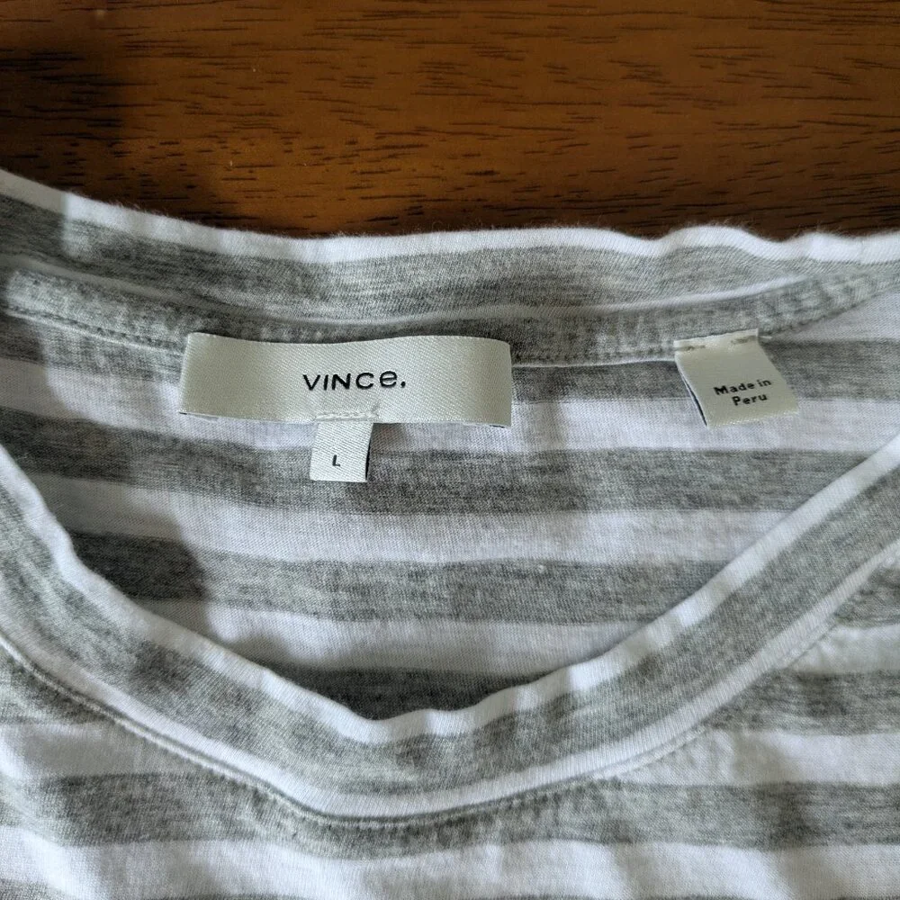 Vince grey and white striped tshirt - Picture 2 of 4